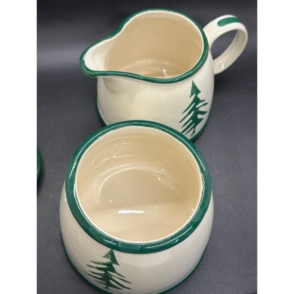 Vintage Dansk Nordic Knits Christmas Cream & Sugar Bowl Set Ceramic‎